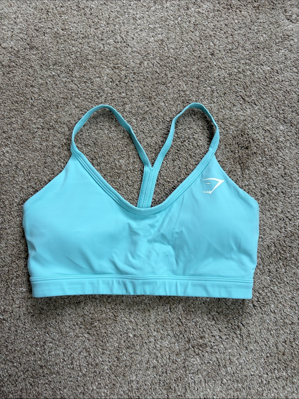 Gymshark Aqua Blue Strappy Racerback Sports Bra